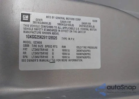 2009 GMC Savana 2500 Ls z USA, uszkodzony, nr VIN 1GKGG25K291128526